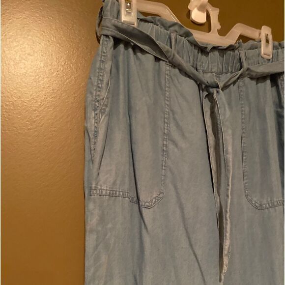 Love Tree Tencel PaperBag Joggers Size Large Lightweight Denim - Picture 4 of 9